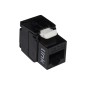 PRESA RETE KEYSTONE JACK RJ45 CATEGORIA 6 UTP TOOLESS COLORE NERO 180° CONTATTI DORATI 50 MICRON
