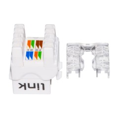 PRESA RETE KEYSTONE JACK RJ45 CATEGORIA 6 UTP COLORE BIANCO 180° CONTATTI DORATI 50 MICRON