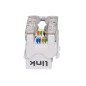 PRESA RETE KEYSTONE JACK RJ45 CATEGORIA 6 UTP COLORE BIANCO 180° CONTATTI DORATI 50 MICRON