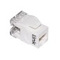 PRESA RETE KEYSTONE JACK RJ45 CATEGORIA 6 UTP COLORE BIANCO 180° CONTATTI DORATI 50 MICRON