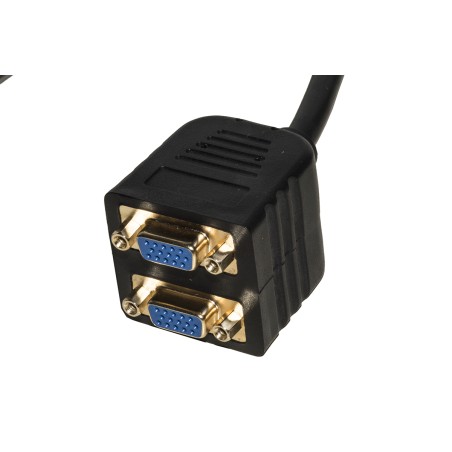ADATTATORE SPLITTER VGA MASCHIO - 2 PORTE VGA FEMMINA