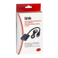 ADATTATORE HDMI® TIPO A MASCHIO A VGA FEMMINA CON PRESA AUDIO STEREO 3,5 MM