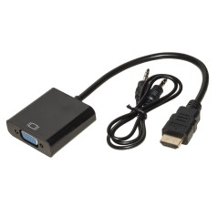 ADATTATORE HDMI® TIPO A MASCHIO A VGA FEMMINA CON PRESA AUDIO STEREO 3,5 MM