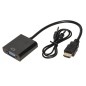 ADATTATORE HDMI® TIPO A MASCHIO A VGA FEMMINA CON PRESA AUDIO STEREO 3,5 MM