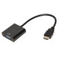 ADATTATORE HDMI® TIPO A MASCHIO A VGA FEMMINA CON PRESA AUDIO STEREO 3,5 MM