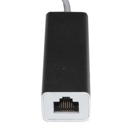 ADATTATORE USB-C MASCHIO CON PRESA RETE RJ45 10/100 + HUB 3 PORTE USB 2.0