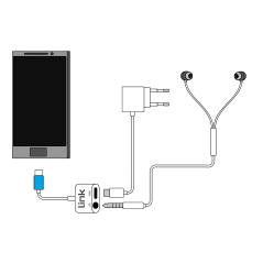 ADATTATORE SPLITTER USB-C MASCHIO PER RICARICA SMARTPHONE E AUDIO CON MICROFONO PER TELEFONATE E MUSICA CM 15