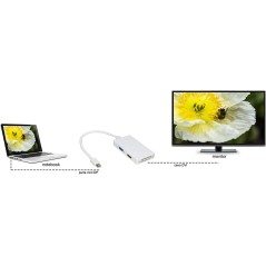 ADATTATORE MINI DISPLAYPORT MASCHIO A DVI+HDMI+VGA FEMMINA