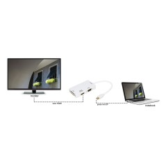 ADATTATORE MINI DISPLAYPORT MASCHIO 1.2 A DVI+HDMI® 4KX2K+VGA FEMMINA