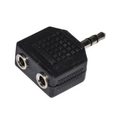 ADATTATORE AUDIO STEREO 3,5 MM MASCHIO - 2 X 3,5 MM FEMMINA