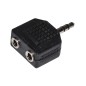 ADATTATORE AUDIO STEREO 3,5 MM MASCHIO - 2 X 3,5 MM FEMMINA