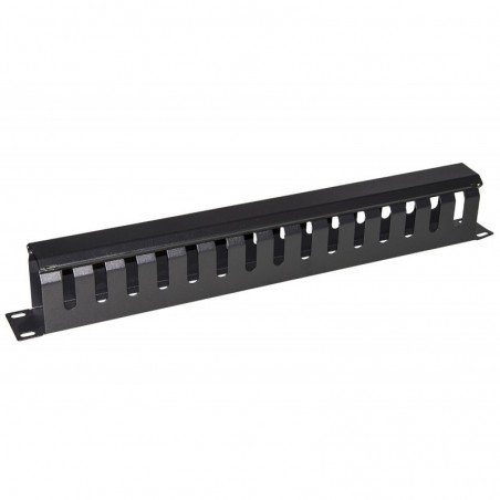 PANNELLO GUIDACAVI PER ARMADI RACK 19" 1U A GABBIA NERO 483X42X70 MM IN METALLO