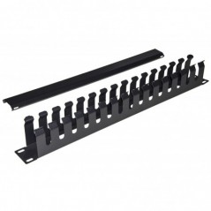 PANNELLO GUIDACAVI PER ARMADI RACK 19" 1U A GABBIA NERO 483X42X70 MM IN METALLO