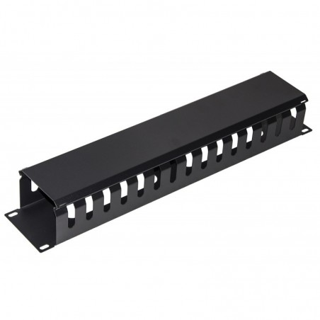 PANNELLO GUIDACAVI PER ARMADI RACK 19" 2U A GABBIA NERO 483X88X70 MM IN METALLO