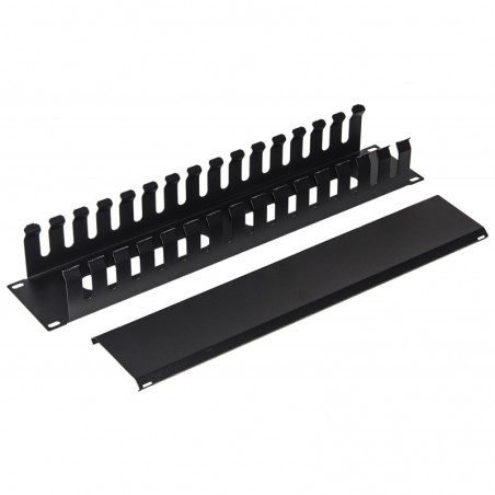 PANNELLO GUIDACAVI PER ARMADI RACK 19" 2U A GABBIA NERO 483X88X70 MM IN METALLO