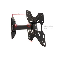 BRACCIO SUPPORTO A MURO A 2 SNODI PER SCHERMI 23"-42" FINO A 30 KG