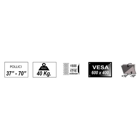SUPPORTO PER TV 37-70" CON RUOTE E RIPIANO