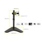 BRACCIO DA TAVOLO CON BASE PER VIDEO FINO A 8 KG DA 13 A 32" FINO A VESA 100X100