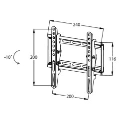 STAFFA A MURO PER TV FINO A 25 KG, DA 17 A 37" FINO A VESA 200X200