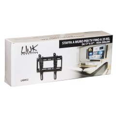 STAFFA A MURO PER TV FINO A 25 KG, DA 17 A 37" FINO A VESA 200X200