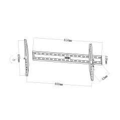 STAFFA A MURO PER TV FINO A 55 KG, DA 37 A 72" FINO A VESA 800X400