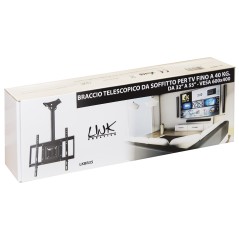 BRACCIO TELESCOPICO DA SOFFITTO PER TV FINO A 40 KG DA 32 A 55" FINO A VESA 600X400