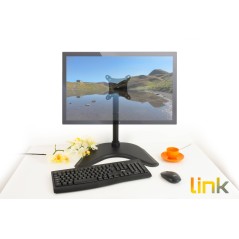 BRACCIO DA TAVOLO CON BASE PER VIDEO FINO A 15 KG DA 13 A 27" FINO A VESA 100X100 CON DUE SNODI