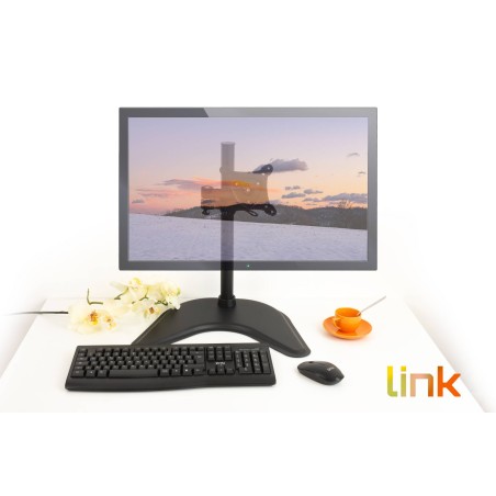 BRACCIO DA TAVOLO CON BASE PER VIDEO FINO A 15 KG DA 13 A 27" FINO A VESA 100X100 CON TRE SNODI