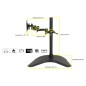 BRACCIO DA TAVOLO CON BASE PER VIDEO FINO A 15 KG DA 13 A 27" FINO A VESA 100X100 CON TRE SNODI