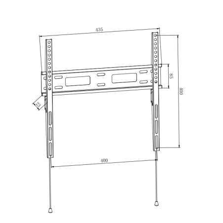 STAFFA A MURO PER TV FINO A 50 KG, DA 32 A 55" FINO A VESA 400X400 27 MM DISTANZA DAL MURO