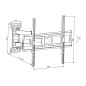 STAFFA A MURO PER TV FINO A 40 KG, DA 37 A 70" FINO A VESA 400X600 CON 3 SNODI ORIENTAMENTO ALTO/BASSO 5-10° ORIENTAMENTO LATERA