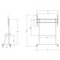 SUPPORTO PER TV CON RUOTE FINO A 130 KG MAX VESA 1200X600 E VIDEO FINO A 180"