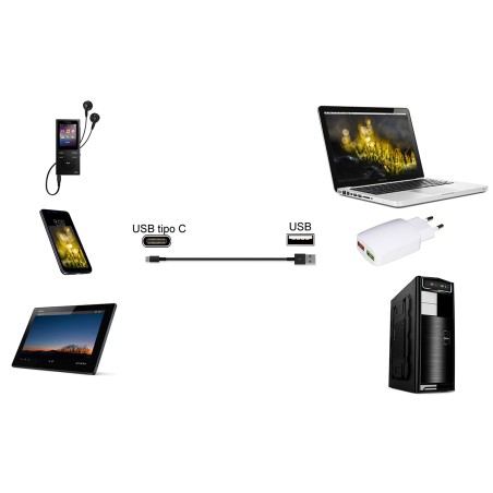 CAVO USB 2.0 "A" MASCHIO USBC ® MT 1 COLORE NERO
