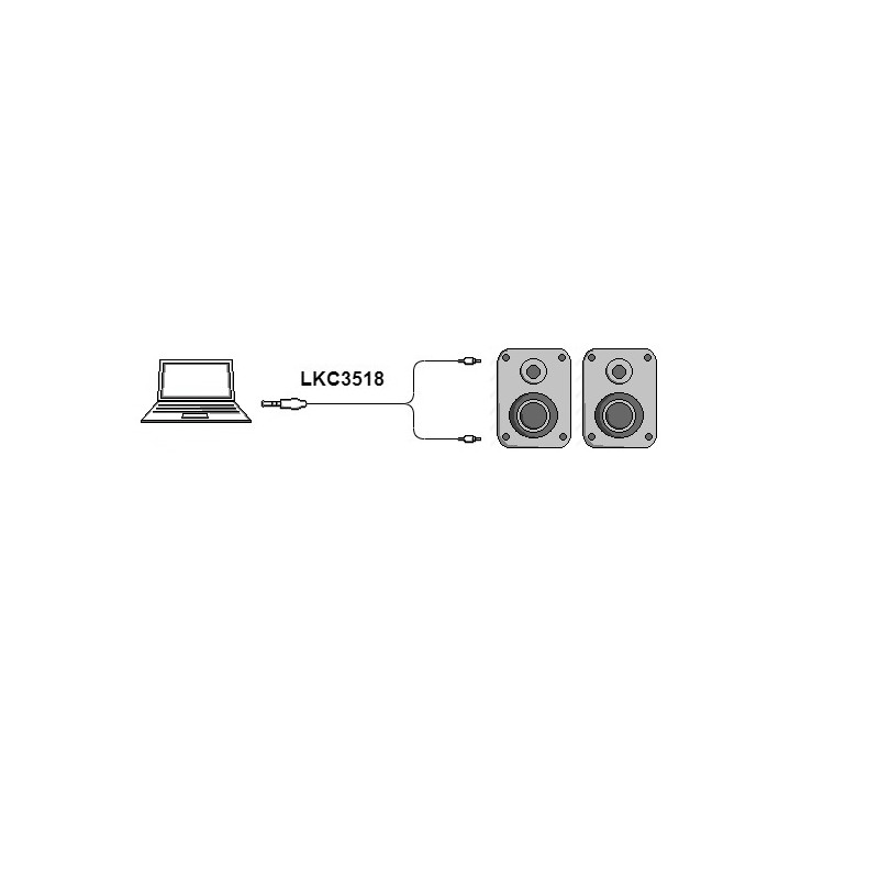 CAVO STEREO CON 1 CONNETTORE 3,5 MM. - 2 CONNETTORI CINCH (RCA) MASCHIO MT. 1,80