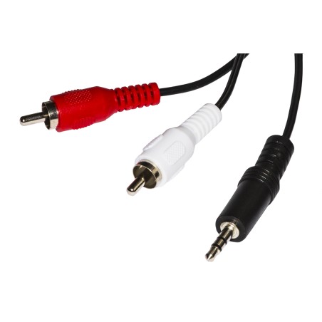 CAVO STEREO CON 1 CONNETTORE 3,5 MM. - 2 CONNETTORI CINCH (RCA) MASCHIO MT. 1,80