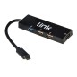 HUB 4 PORTE CON 1 PORTA USB 3.0 E 3 PORTE USB 2.0 CON CONNETTORE USB-C