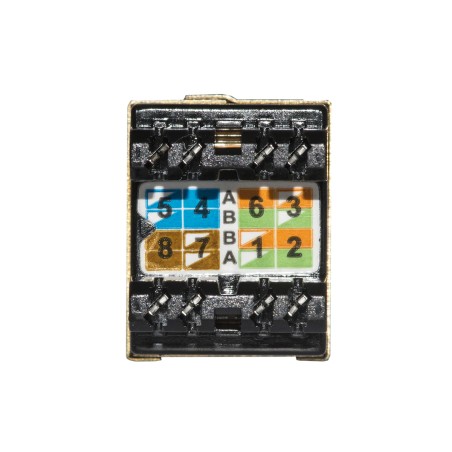 INSERTO JACK SCHERMATO RJ45 8 POLI CAT 5E 180° PER RETI