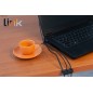 KIT 2 PEZZI SUPPORTI PER GESTIONE CAVI 3 POSIZIONI NERO