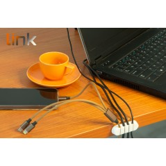 KIT 2 PEZZI SUPPORTI PER GESTIONE CAVI 4 POSIZIONI BIANCO