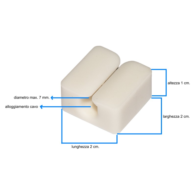 KIT 4 PEZZI SUPPORTI PER GESTIONE CAVI BIANCO