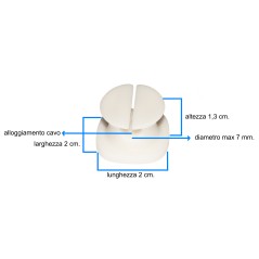 KIT 4 PEZZI SUPPORTI PER GESTIONE CAVI BIANCO