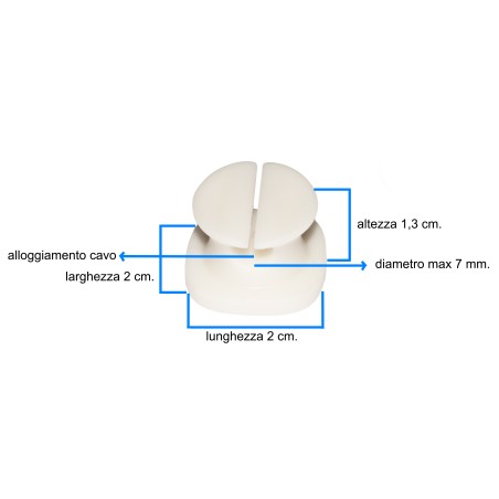 KIT 4 PEZZI SUPPORTI PER GESTIONE CAVI BIANCO