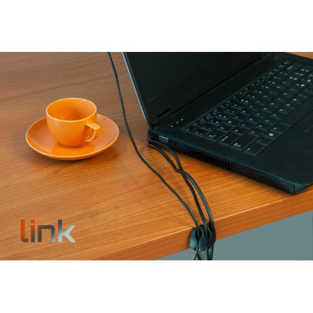 KIT 16 PEZZI SUPPORTI ADESIVI PER GESTIONE CAVI COLORE NERO