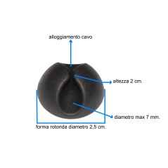 KIT 16 PEZZI SUPPORTI ADESIVI PER GESTIONE CAVI COLORE NERO