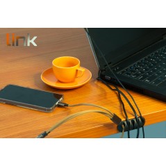 KIT 16 PEZZI SUPPORTI ADESIVI PER GESTIONE CAVI COLORE NERO