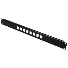 PANNELLO PATCH 19" VUOTO IN METALLO PER 8 KEYSTONE JACK NERO