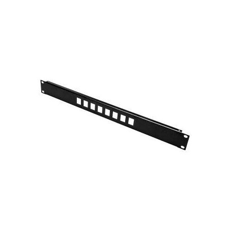 PANNELLO PATCH 19" VUOTO IN METALLO PER 8 KEYSTONE JACK NERO