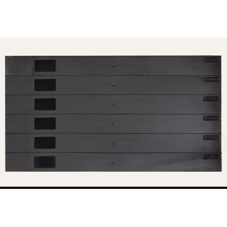 COPERTURA 19" PER ARMADI RACK 6U NERO CON PARTI 1U STACCABILI INSTALLAZIONE CON CLIP
