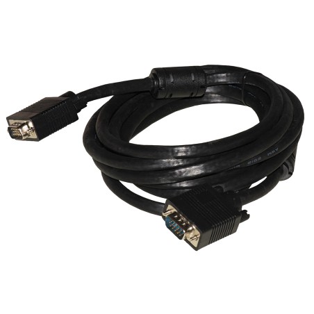 CAVO VGA MONITOR 15 POLI MASCHIO/MASCHIO MT 3 CON FERRITE CON 15 FILI COLLEGATI COLORE NERO