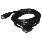 CAVO VGA MONITOR 15 POLI MASCHIO/MASCHIO MT 3 CON FERRITE CON 15 FILI COLLEGATI COLORE NERO